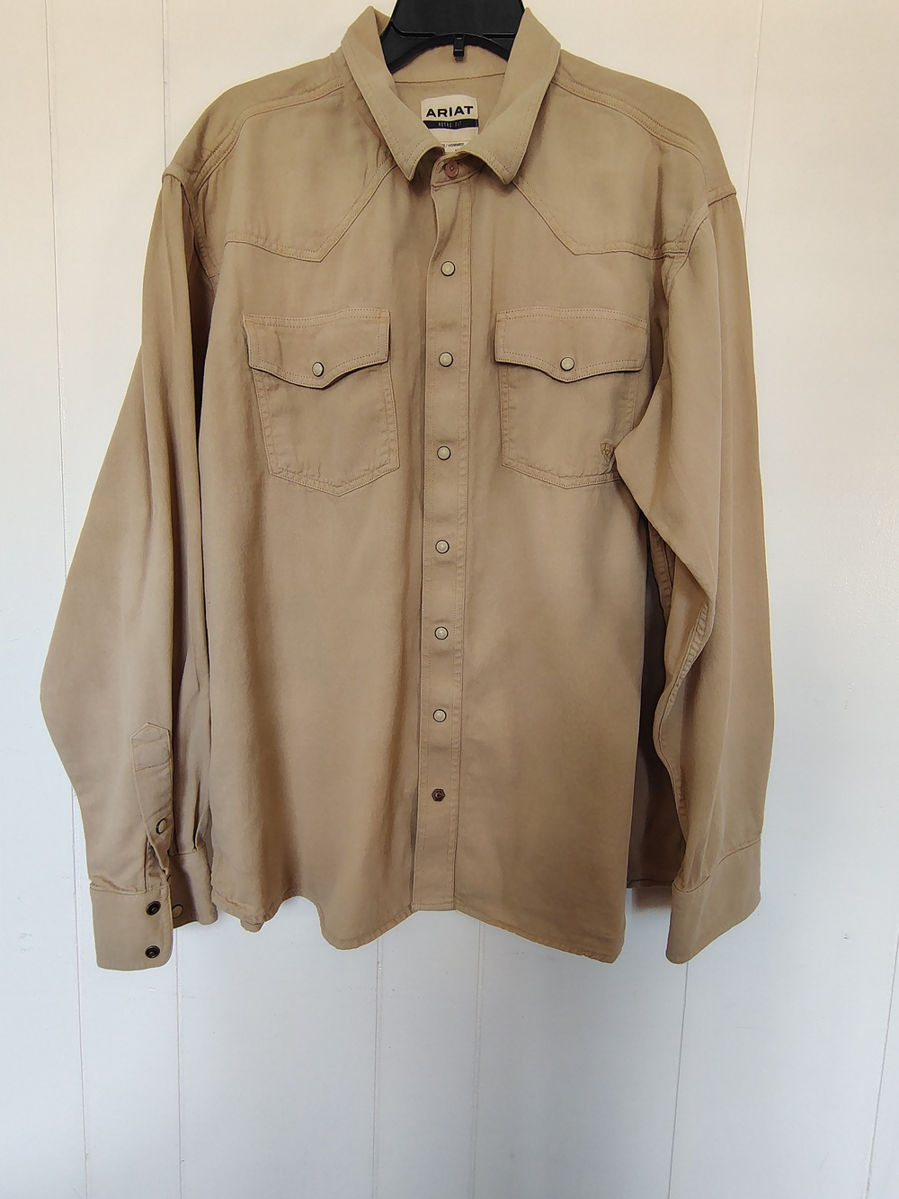 ​Ariat Men’s Retro Fit Pearl Snap Western Shirt Khaki Tan Size XXL